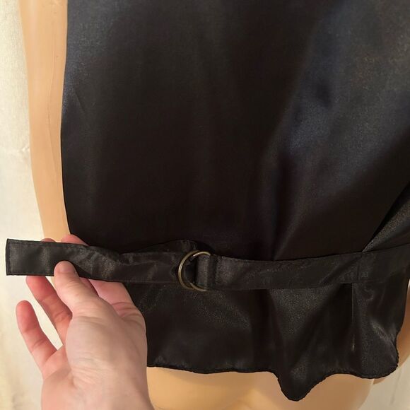 Scully Men’s Size Large Tan Genuine Leather and Black Satin Snap Button Vest - Picture 11 of 14